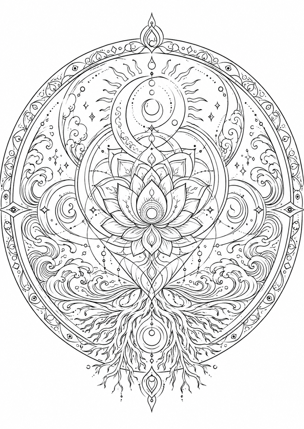 慈念の署名が入った最初の紋章の白黒塗り絵
